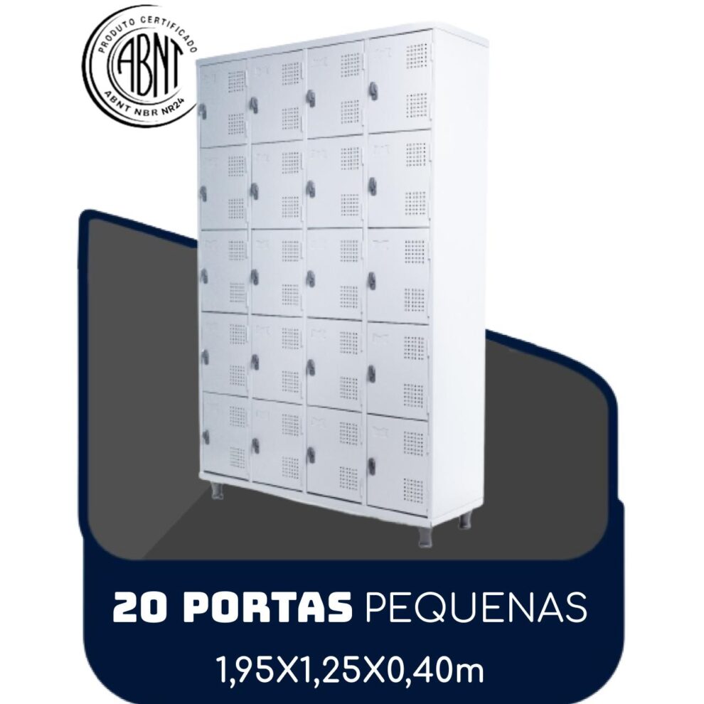 Roupeiro de Aço 20 portas Pequenas 1 95x1 25x0 40m CZ CZ SA