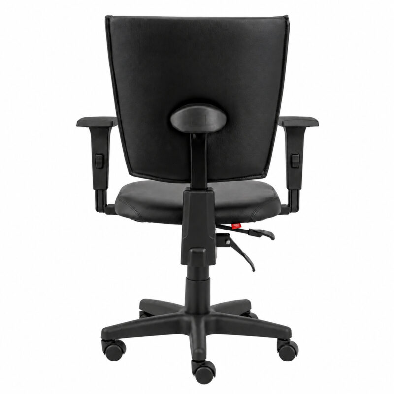 Cadeira B-one Executiva Back System vista de costas, com braços reguláveis e cinco rodízios