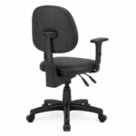Cadeira Ergonômica Back System NR 17 em ângulo traseiro oposto, com estrutura totalmente preta
