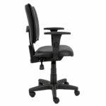 Cadeira B-one Executiva Back System em perfil lateral oposto, com braços ajustáveis e rodízios