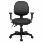Cadeira Ergonômica Back System NR 17 em vista frontal, com braços reguláveis e base de cinco pontas