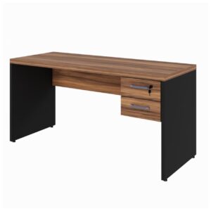 Mesa de Escritório com Gavetas 1,50x0,60m  NOGAL SEVILHA/PRETO - 21473