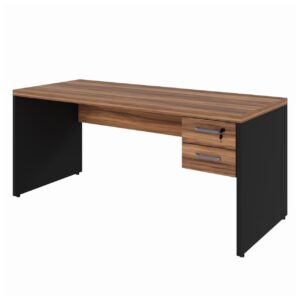 Mesa de Escritório 1,70x0,70m - 02 Gavetas NOGAL SEVILHA/PRETO - 21475