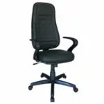 Cadeira Escritório Cadeira Presidente ALTA  - BRAÇO "7" - COR PRETA - Pollo Móveis - 30103