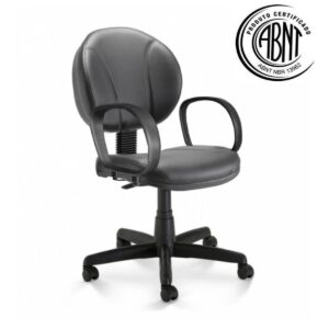 Cadeira Executiva PLUS COSTURADA c/ Braço Corsa - CORINO - COR PRETO - 32978