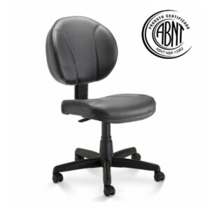 Cadeira Executiva PLUS COSTURADA s/ Braços - CORINO - COR PRETO - PLAXMETAL - 32979