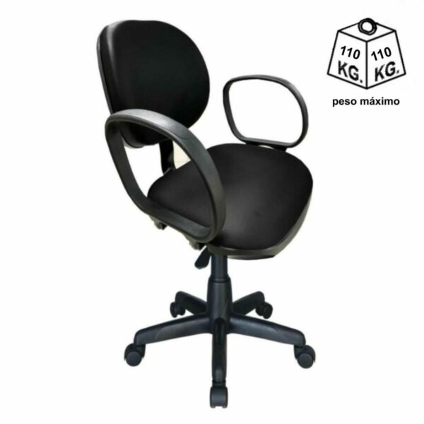 Cadeira Executiva LISA Giratória com Braço Corsa - MARTIFLEX - Cor Preta - 31001