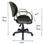 Cadeira Executiva LISA Giratória com Braço Corsa - Pollo Móveis - Cor Preta - 31001