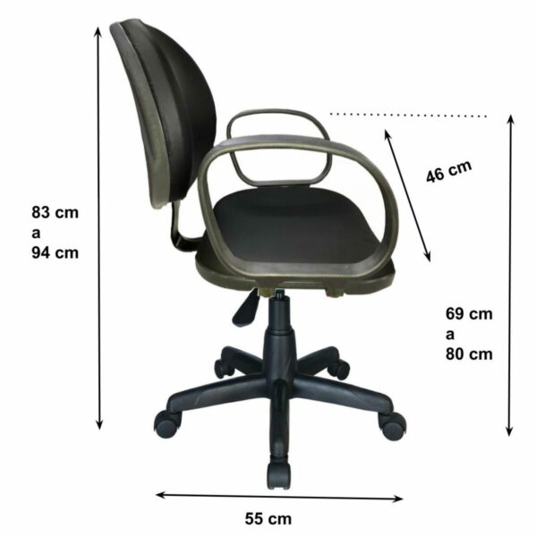 Cadeira Executiva LISA Giratória com Braço Corsa - MARTIFLEX - Cor Preta - 31001
