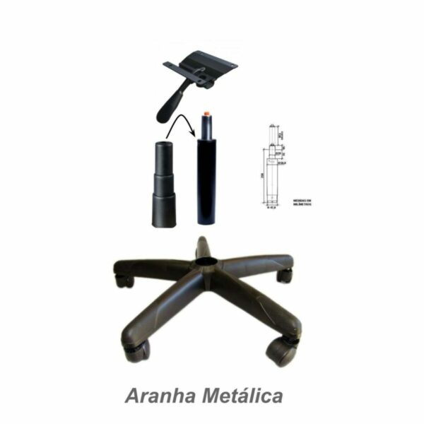 Cadeira Executiva COSTURADA Giratória com Braços Reguláveis - MARTIFLEX - Cor Preta - 31005