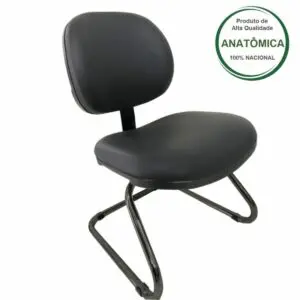 Cadeira Executiva LISA  Base em "S" - Cor Preta - Pollo Móveis - 31013