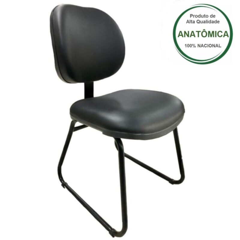 Cadeira Executiva LISA Base Trapézio - Pollo Móveis - Cor Preta - 31030