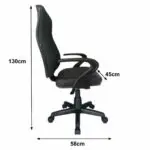 Cadeira Escritório Cadeira Presidente ALTA  - BRAÇO "7" - COR PRETA - Pollo Móveis - 30103