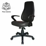 Cadeira Escritório Cadeira Presidente ALTA  - BRAÇO "7" - COR PRETA - Pollo Móveis - 30103