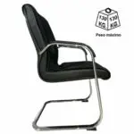 Cadeira Escritório Interlocutor LUXO FIXA Cromada - Cor Preta 30312