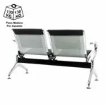 Longarina AEROPORTO ESTOFADA com 02 Lugares - Cor Cromada - Pollo Móveis - 33110