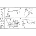 Longarina AEROPORTO ESTOFADA com 02 Lugares - Cor Cromada - Pollo Móveis - 33110