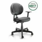 Cadeira Escritório Cadeira Executiva BACK SYSTEM OPERATIVA c/ Braços Reguláveis - CORINO PRETO - PLAXMETAL - 32987