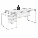 Móveis para Escritório Mesa PEDESTAL RETA (03 Gavetas) 1,92X0,70m Marsala/Preto - 23485