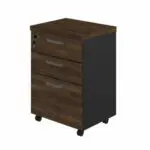 Móveis para Escritório Gaveteiro Volante 03 Gav - 0,67x0,46x0,40m MARSALA/PRETO - 51012