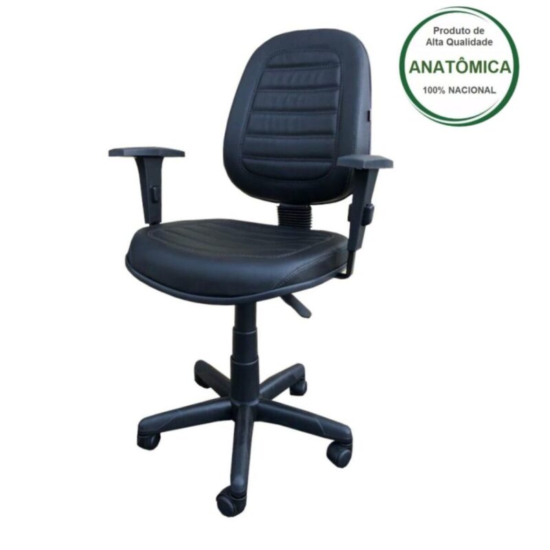 Cadeira Diretorzinha Costurada Giratória c/ Braços Reguláveis - Pollo Móveis - 32988