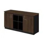 Móveis para Escritório Armário Baixo GOLD Credenza - 1,60x0,72x0,45m MARSALA/PRETO - 23501