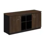 Móveis para Escritório Armário Baixo GOLD Credenza - 1,60x0,72x0,45m MARSALA/PRETO - 23501