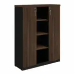 Móveis para Escritório Armário Alto Credenza com Nicho 1,60x1,20x0,45m MARSALA / PRETO - 51018