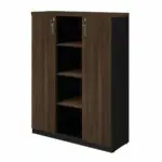 Móveis para Escritório Armário Alto Credenza com Nicho 1,60x1,20x0,45m MARSALA / PRETO - 51018