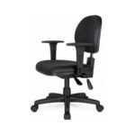 Cadeira Ergonômica Back System NR 17 em perspectiva frontal oposta, com braços reguláveis pretos
