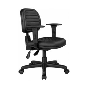 Cadeira Ergonômica Back System NR 17 Gomada em vista frontal de três quartos, com braços reguláveis