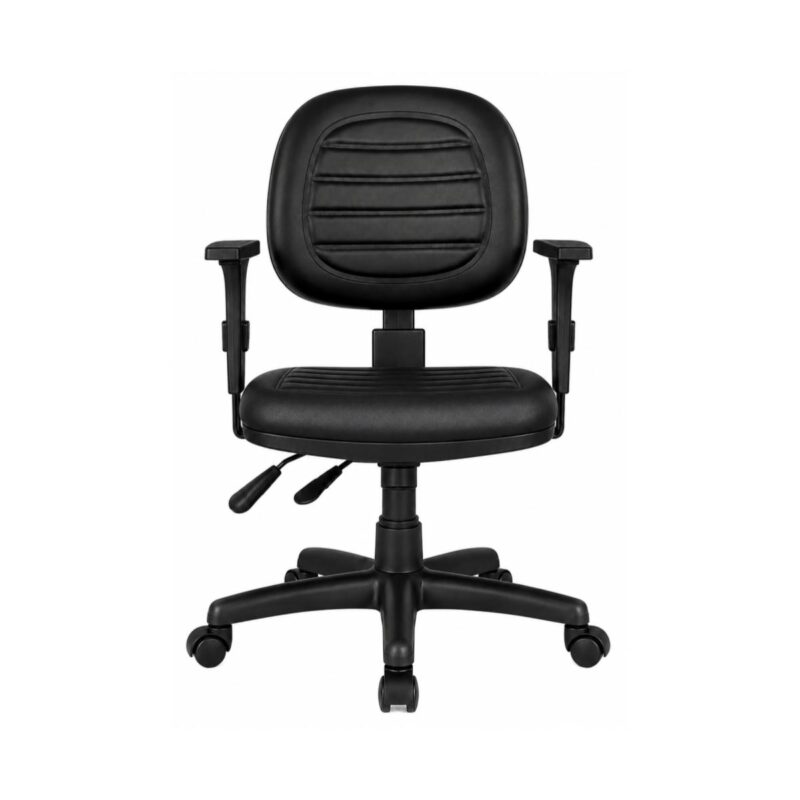 Cadeira Ergonômica Back System NR 17 Gomada em vista frontal, com braços reguláveis e rodízios