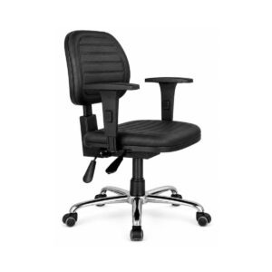 Cadeira Ergonômica Back System NR 17 Gomada em três quartos, com braços reguláveis e base cromada