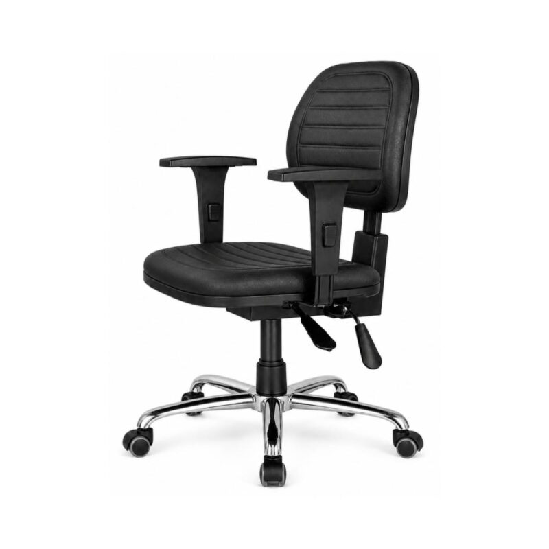 Cadeira Ergonômica Back System NR 17 Gomada em perfil lateral oposto, com rodízios e base cromada