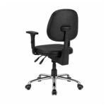 Cadeira Ergonômica Back System NR 17 Gomada em perspectiva traseira, com estrela cromada