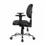 Cadeira Ergonômica Back System NR 17 Gomada em perspectiva frontal oposta, com base cromada