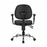 Cadeira Ergonômica Back System NR 17 Gomada vista de costas, com braços e estrela cromada