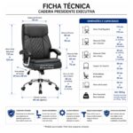 Diagrama de medidas da Poltrona Presidente Luxo Confort com altura entre 112 e 123 centímetros e largura total de 65 centímetros.