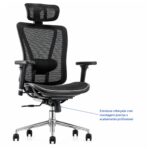 Imagem técnica do mecanismo Syncron e da estrutura inferior da cadeira MK-4000 Full Mesh.