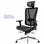 Imagem técnica dos braços ajustáveis 3D da cadeira Presidente MK-4000 Full Mesh.