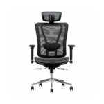 Cadeira Presidente MK-4000 Full Mesh em vista frontal com apoio lombar e braços ajustáveis.