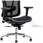 Imagem técnica do assento anatômico em tela da cadeira Presidente MK-4000 Full Mesh.