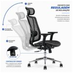 Detalhe do mecanismo Syncron com sistema Multi-lock e ajuste de tensão da cadeira MK-4000.