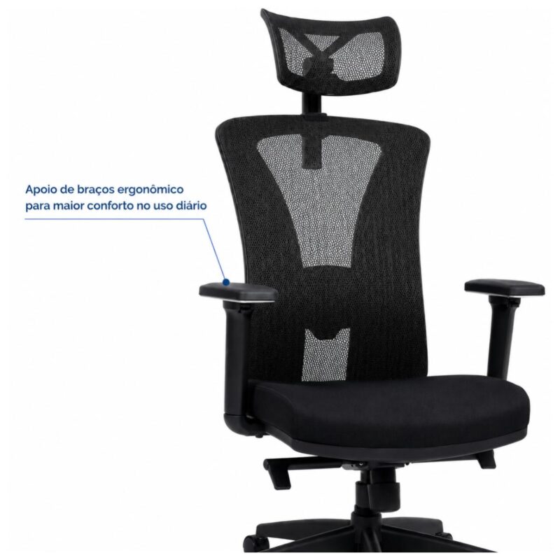 Imagem técnica do mecanismo sincronizado e da estrutura inferior da cadeira BlumeOffice BLM-0241.