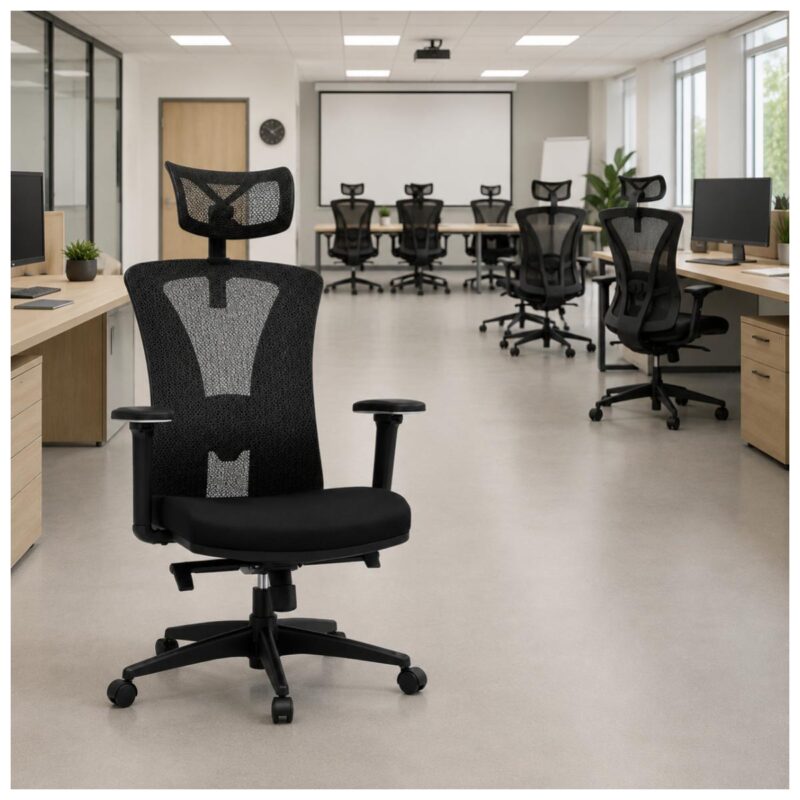 Cadeira BlumeOffice BLM-0241 utilizada em sala de reunião corporativa ou ambiente de diretoria.