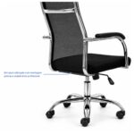 Cadeira de Escritório Cadeira para Escritório Ergonômica com Encosto Telado e Apoio Cervical