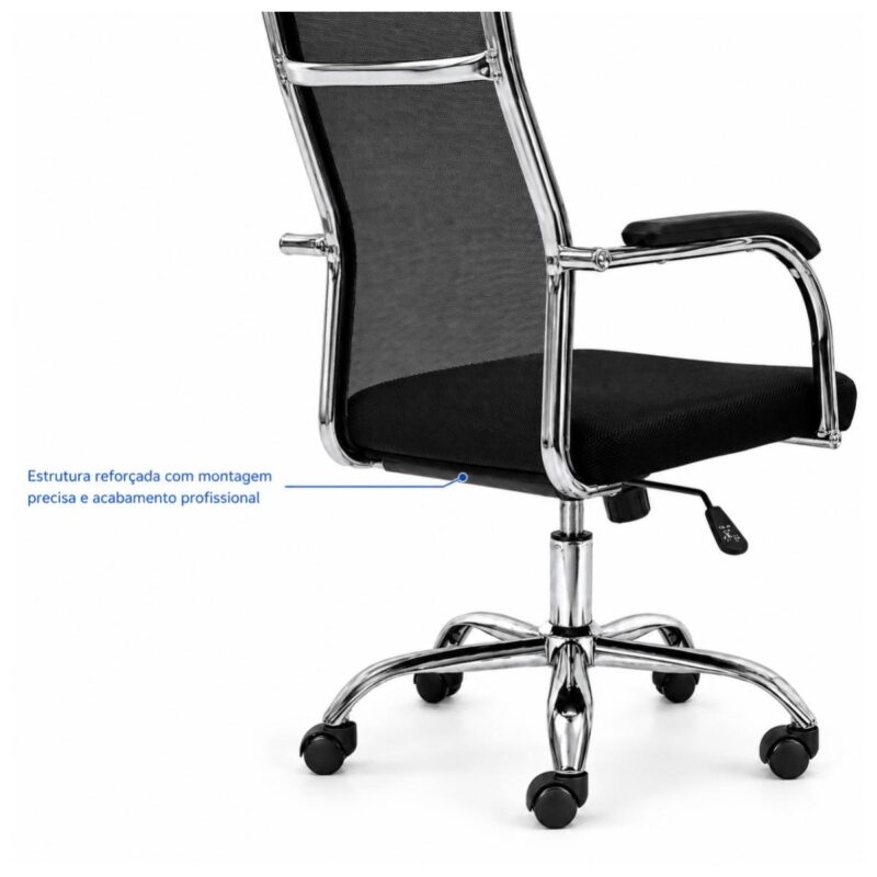 Cadeira de Escritório Cadeira para Escritório Ergonômica com Encosto Telado e Apoio Cervical