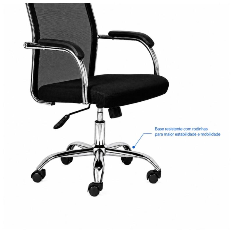 Cadeira de Escritório Cadeira para Escritório Ergonômica com Encosto Telado e Apoio Cervical