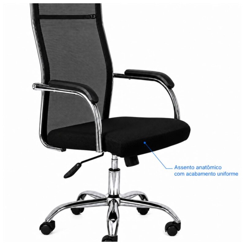 Cadeira de Escritório Cadeira para Escritório Ergonômica com Encosto Telado e Apoio Cervical