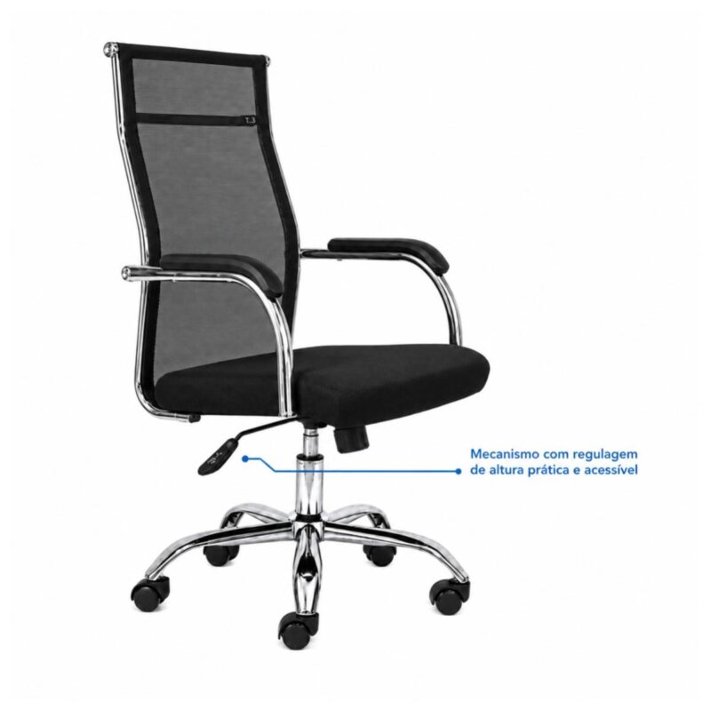 Cadeira de Escritório Cadeira para Escritório Ergonômica com Encosto Telado e Apoio Cervical